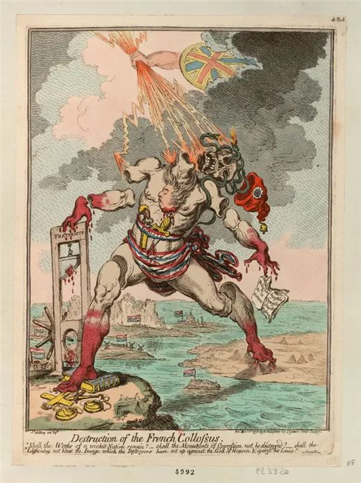 James Gillray, Destruction of the French Collossus, 1798